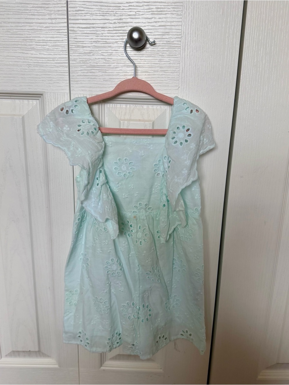 Zara Mint Green Eyelet Ruffle Romper